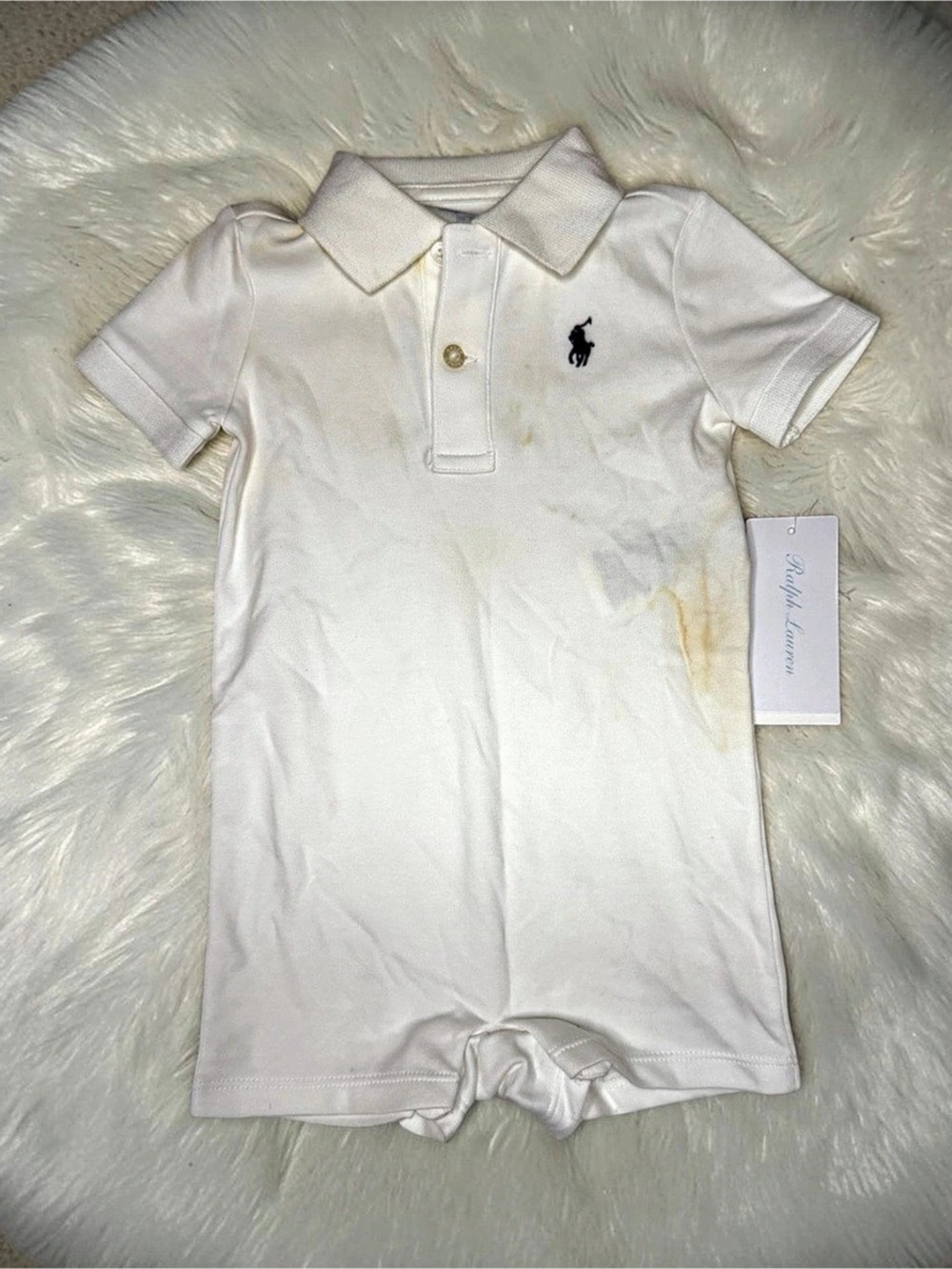 Ralph Lauren Baby 6M White Polo Bodysuit | New With Tags, see description
